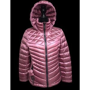 Women's Medium Rose Gold Packable "Calvin Klein" Down Puffer Coat, 7°F warmth...